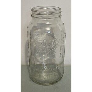 Ball Sculpted Fruit Embossed Mason Jar 67oz  Wide Mouth Vintage